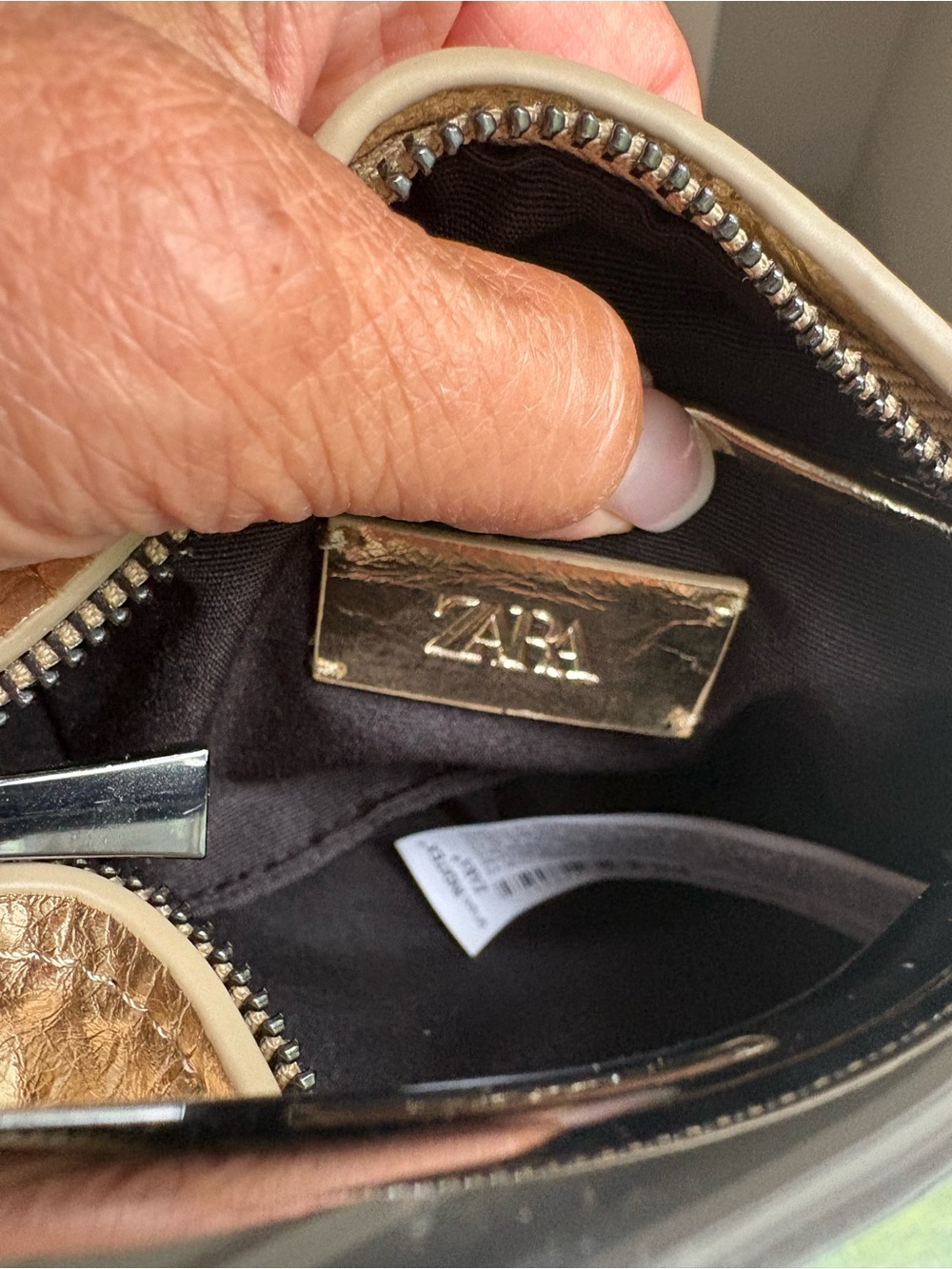 Zara Metallic Gold Mini Two Way Bag - Picture 12 of 13